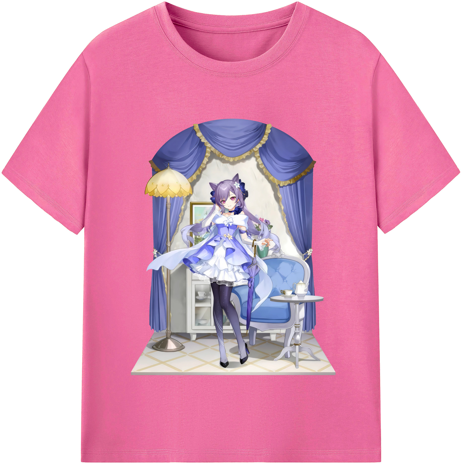 げんし神 刻晴 こくせい genshin Kokusei レディースカジュアルプリントTシャツ（綿100％）